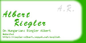 albert riegler business card